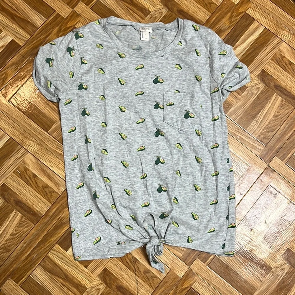 J. Crew avocado tie T-shirt